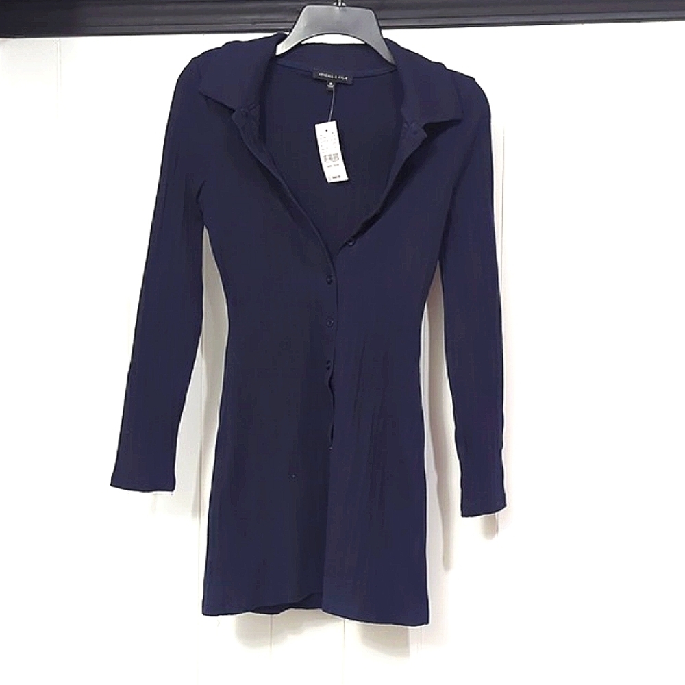 🌟NWT Kendall and Kylie Ribbed Button Down Dress - Picture 2 of 6